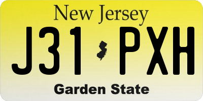 NJ license plate J31PXH