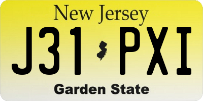 NJ license plate J31PXI