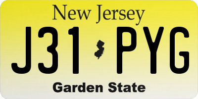 NJ license plate J31PYG