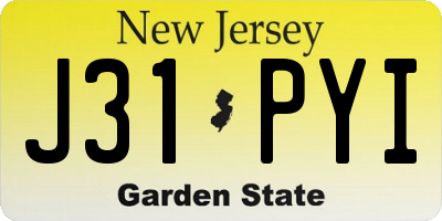 NJ license plate J31PYI