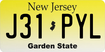 NJ license plate J31PYL