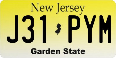 NJ license plate J31PYM