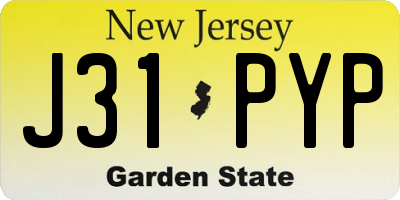NJ license plate J31PYP