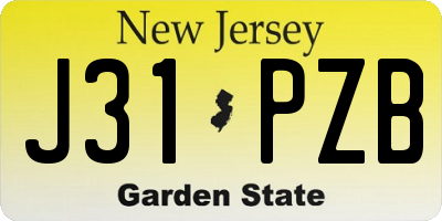 NJ license plate J31PZB