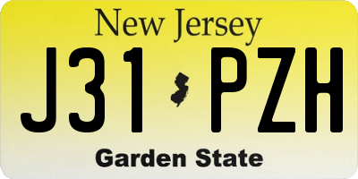 NJ license plate J31PZH