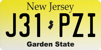 NJ license plate J31PZI