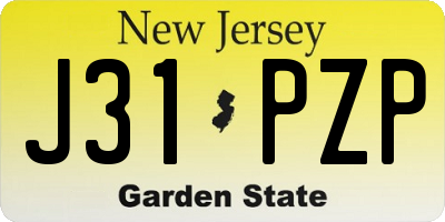 NJ license plate J31PZP