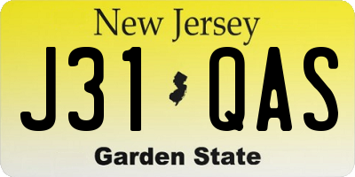 NJ license plate J31QAS