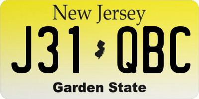 NJ license plate J31QBC