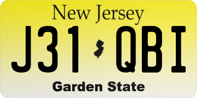 NJ license plate J31QBI
