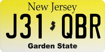 NJ license plate J31QBR