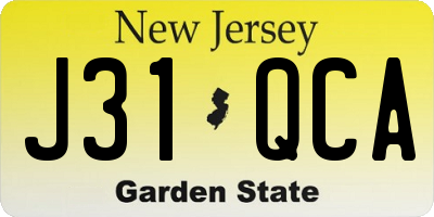 NJ license plate J31QCA