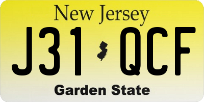 NJ license plate J31QCF