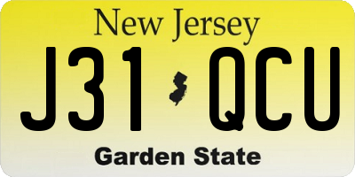 NJ license plate J31QCU