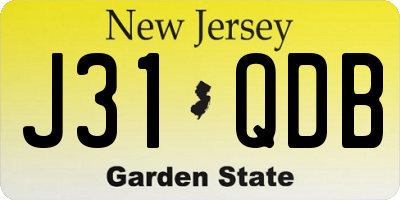 NJ license plate J31QDB
