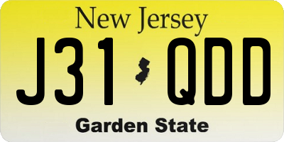 NJ license plate J31QDD