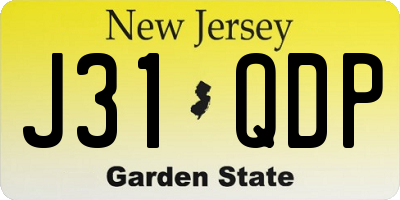 NJ license plate J31QDP