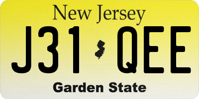 NJ license plate J31QEE