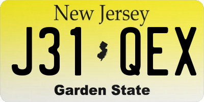 NJ license plate J31QEX