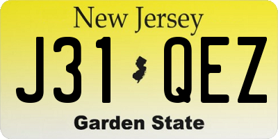 NJ license plate J31QEZ