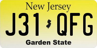 NJ license plate J31QFG