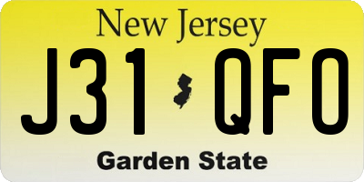 NJ license plate J31QFO