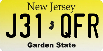 NJ license plate J31QFR