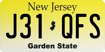 NJ license plate J31QFS