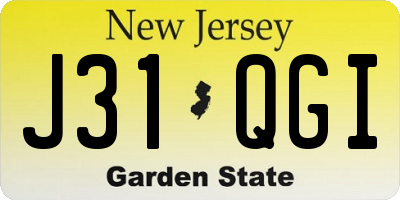NJ license plate J31QGI