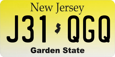 NJ license plate J31QGQ