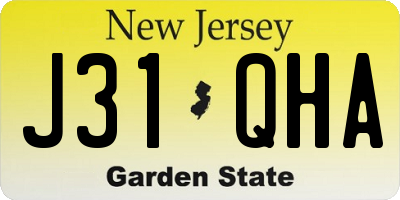 NJ license plate J31QHA