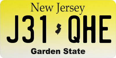 NJ license plate J31QHE