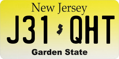 NJ license plate J31QHT
