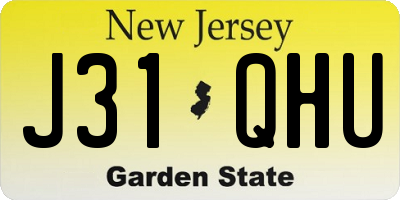 NJ license plate J31QHU
