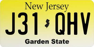 NJ license plate J31QHV