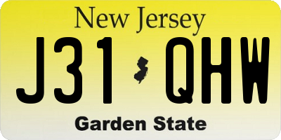 NJ license plate J31QHW