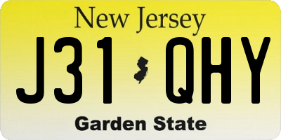 NJ license plate J31QHY