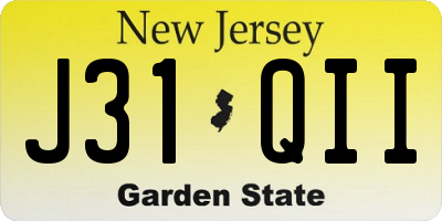 NJ license plate J31QII