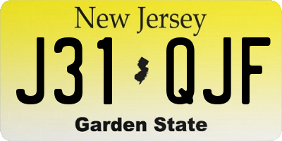 NJ license plate J31QJF