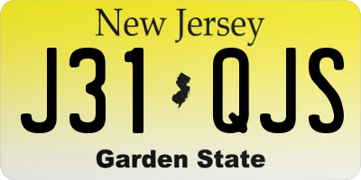 NJ license plate J31QJS