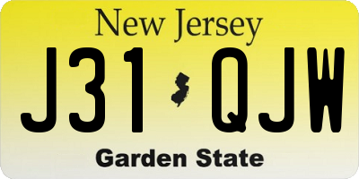 NJ license plate J31QJW