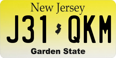 NJ license plate J31QKM