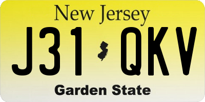 NJ license plate J31QKV