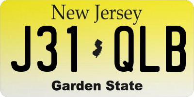NJ license plate J31QLB