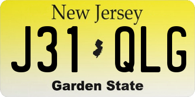NJ license plate J31QLG