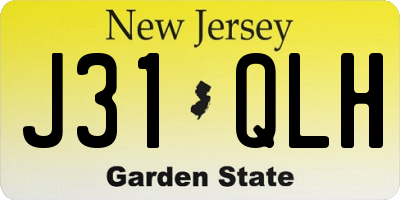 NJ license plate J31QLH