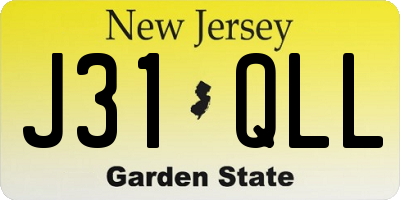 NJ license plate J31QLL