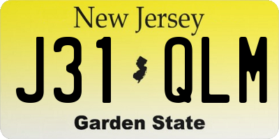 NJ license plate J31QLM