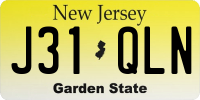 NJ license plate J31QLN