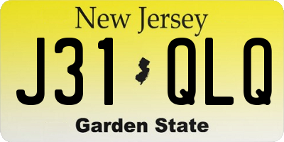NJ license plate J31QLQ